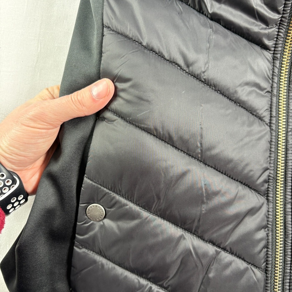 Barbour Jacket Womens Size 6 Black Quilted Hargate Sweat Full Zip Coat - Picture 2 of 12